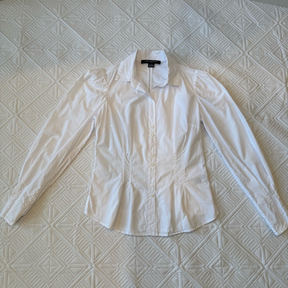 French Connection White Button Down Size Small - image 5